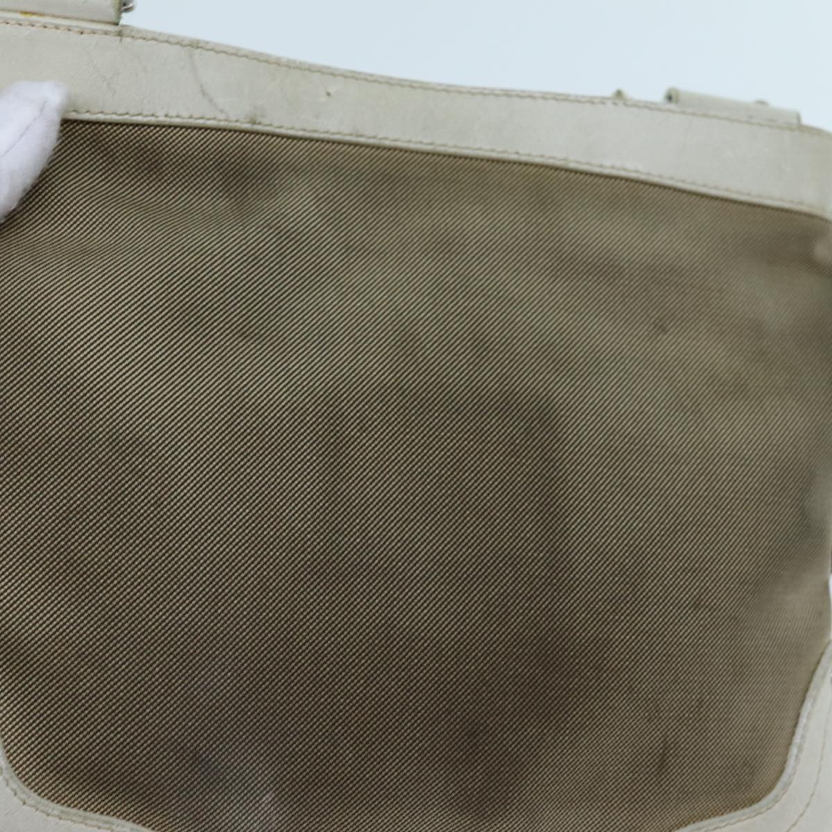 PRADA Shoulder Bag Canvas Beige bs13418
