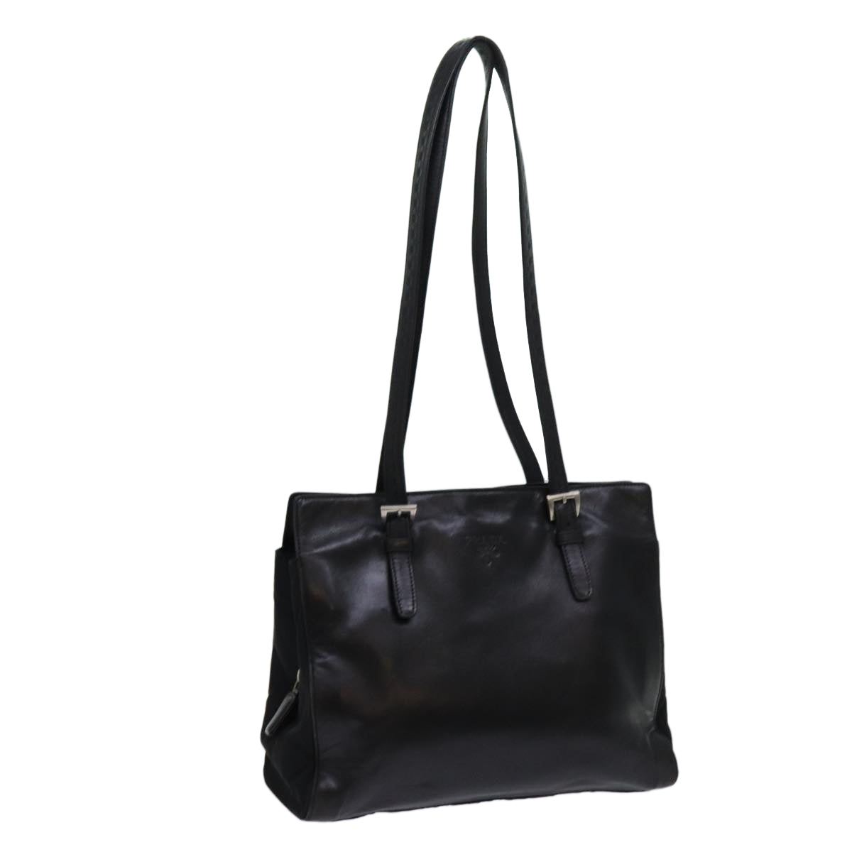 PRADA Shoulder Bag Leather Black bs13436