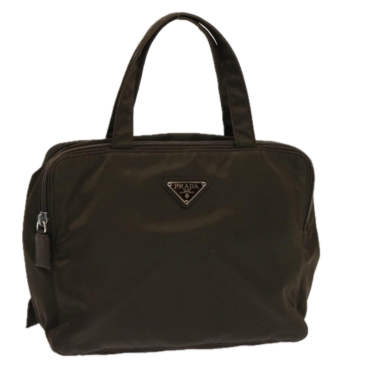 PRADA Hand Bag Nylon Brown bs13481