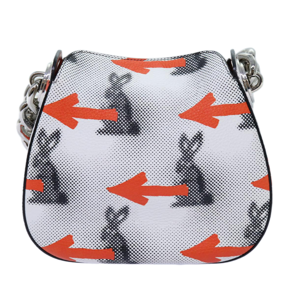 PRADA Chain Shoulder Bag Leather White bs13773