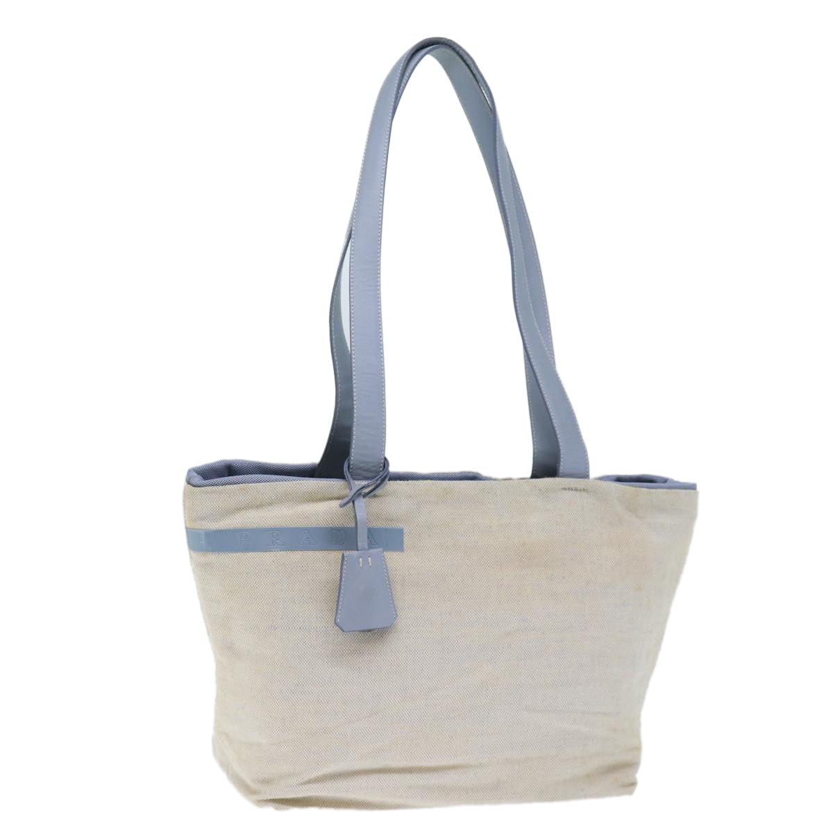 PRADA Shoulder Bag Canvas White bs13803