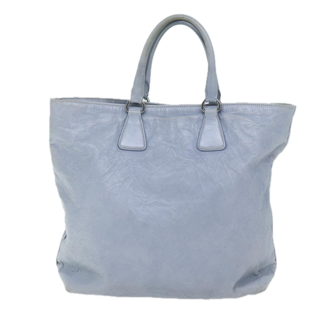 PRADA Hand Bag Leather 2way Light Blue bs13927