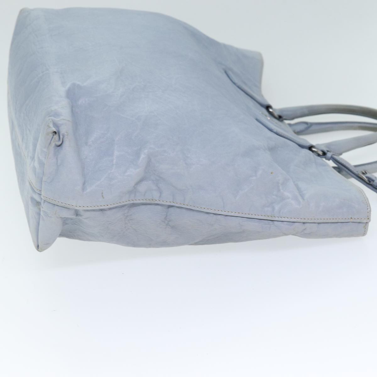 PRADA Hand Bag Leather 2way Light Blue bs13927