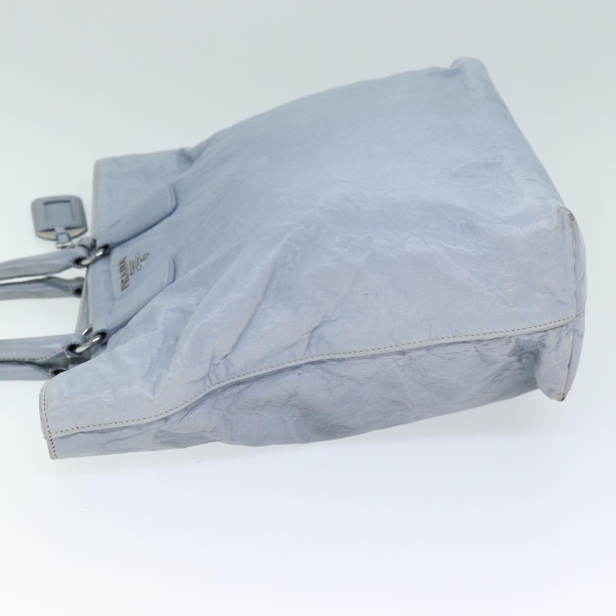 PRADA Hand Bag Leather 2way Light Blue bs13927