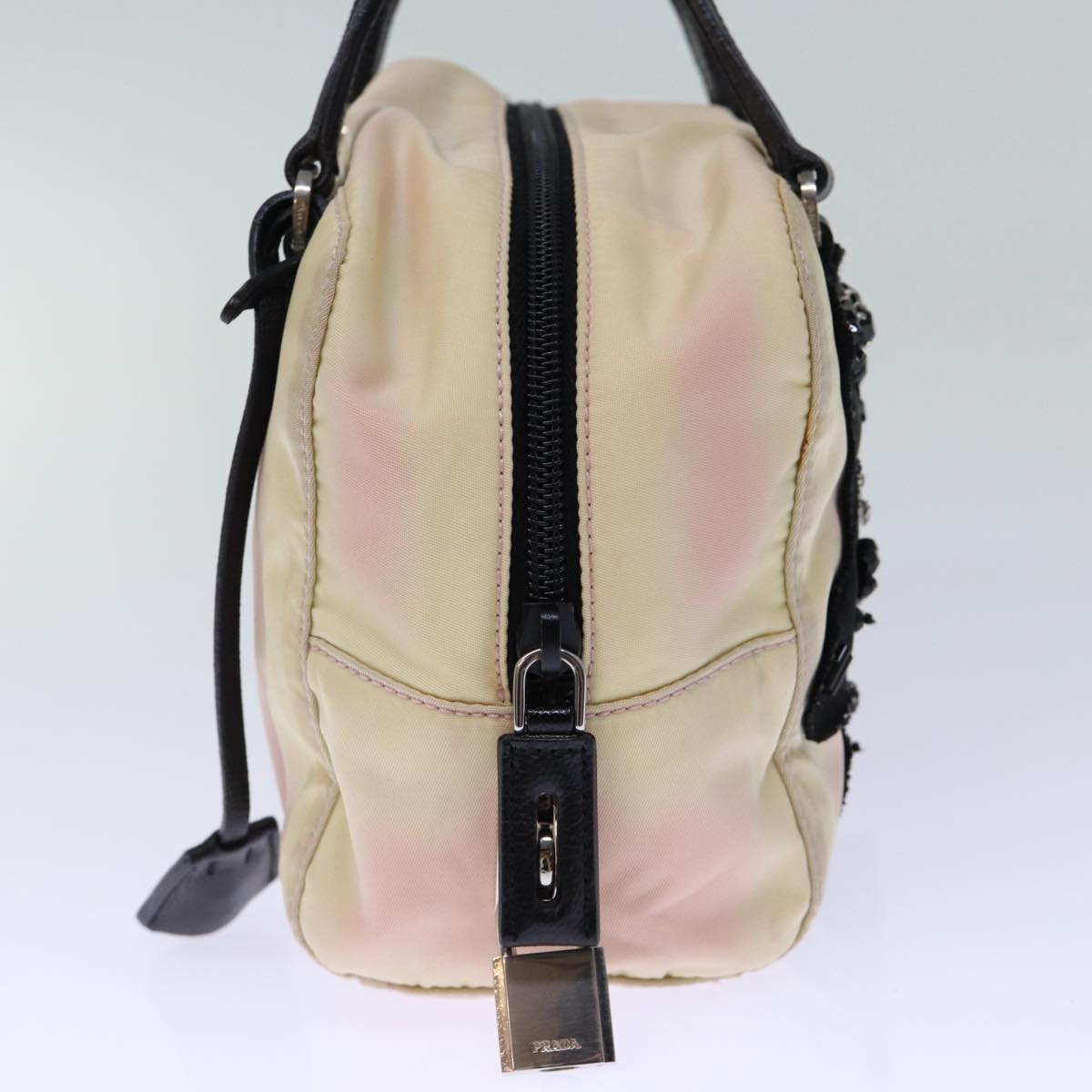 PRADA Hand Bag Nylon White bs13951