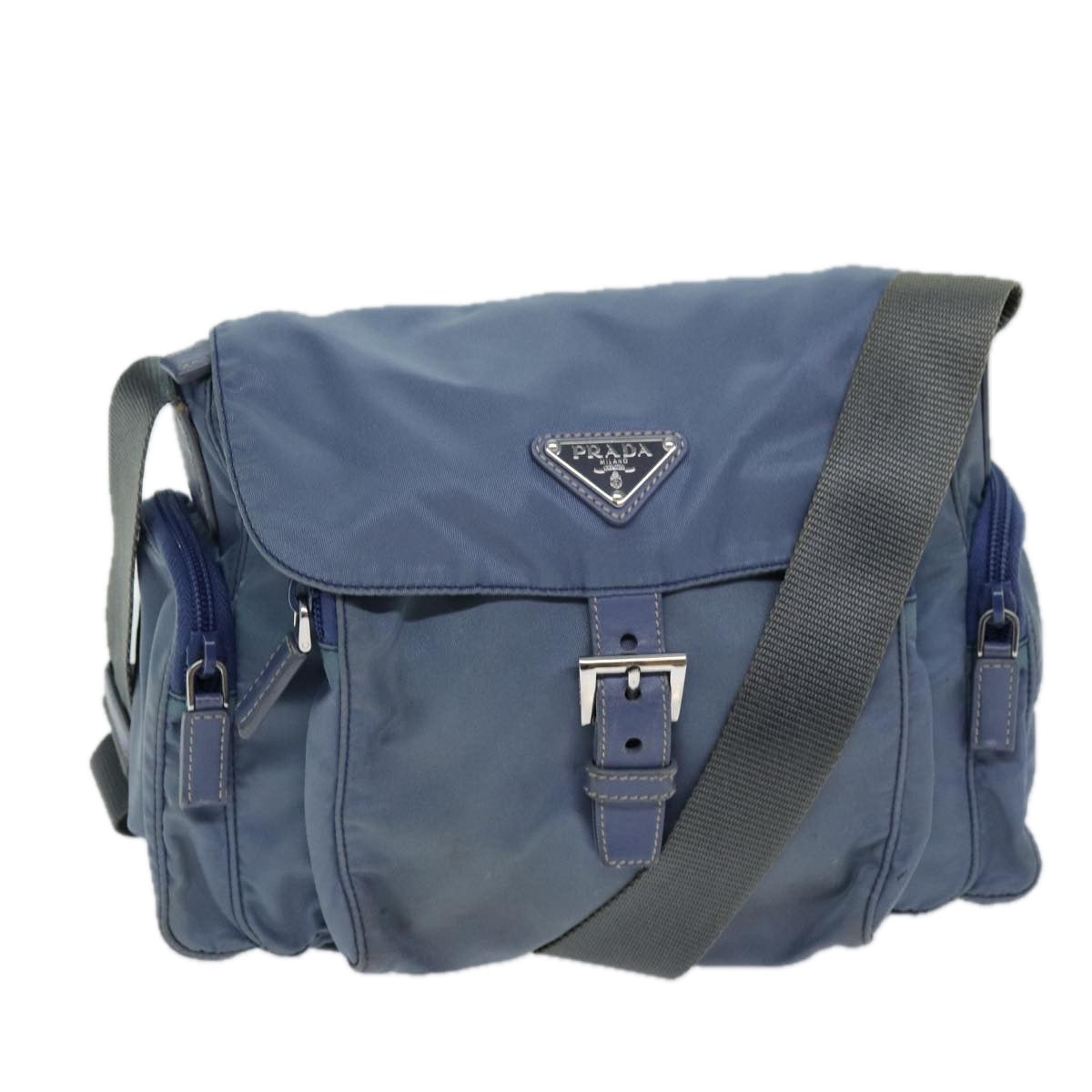 PRADA Shoulder Bag Nylon Blue bs13953