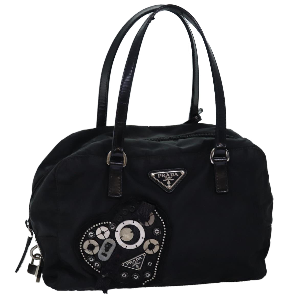 PRADA Hand Bag Nylon Black bs14085