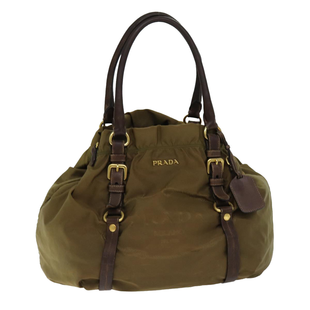 PRADA Tote Bag Nylon Khaki bs14086