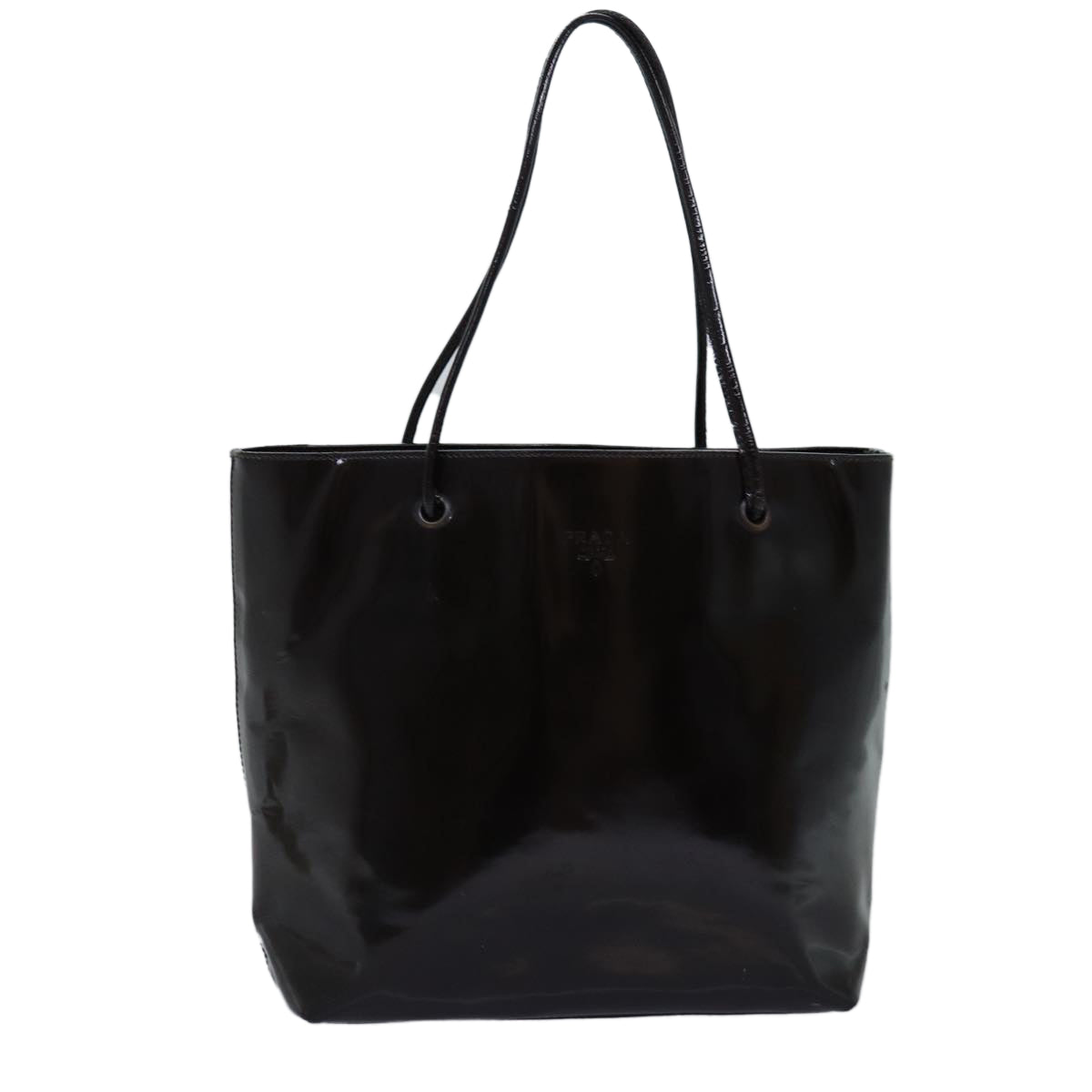 PRADA Hand Bag Enamel Brown bs14173