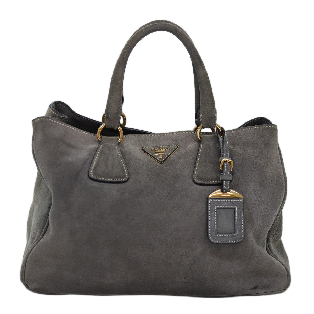 PRADA Hand Bag Suede 2way Gray bs14208