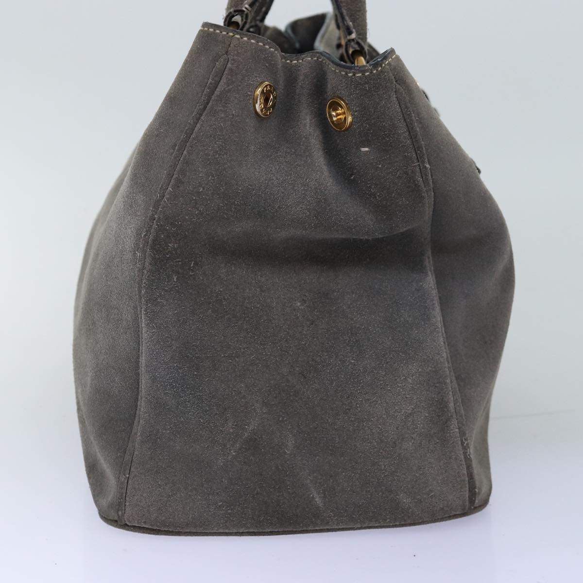 PRADA Hand Bag Suede 2way Gray bs14208