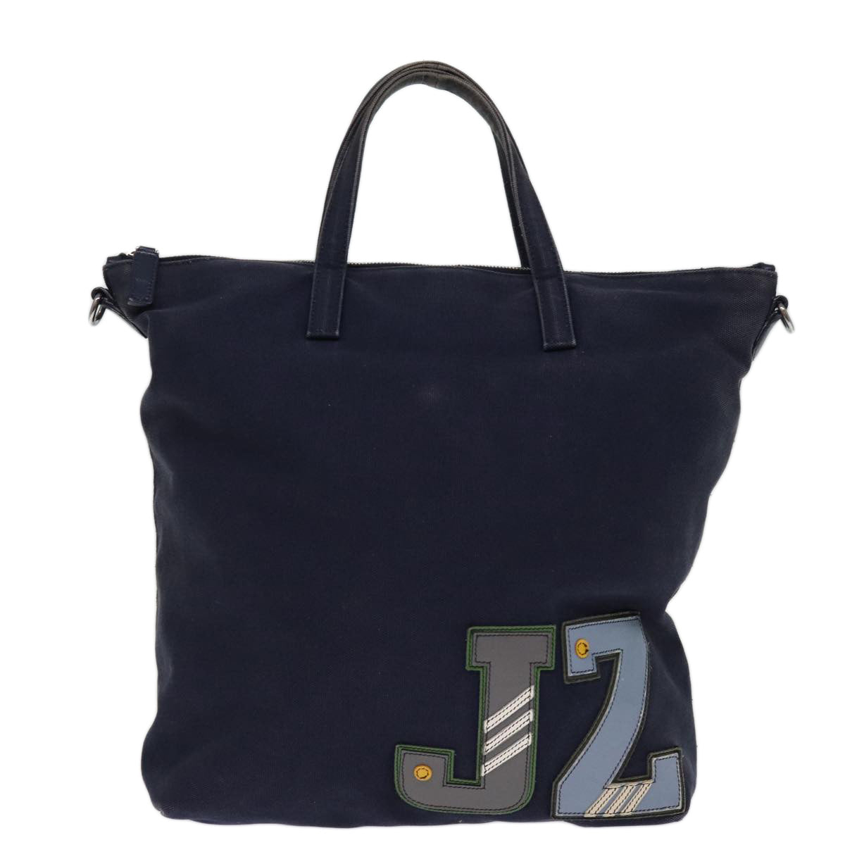 PRADA Hand Bag Canvas 2way Navy bs14257