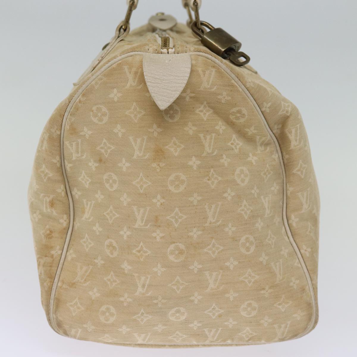 LOUIS VUITTON Monogram Mini Lin Speedy 30 Bag White Dunne M95319 LV bs14261