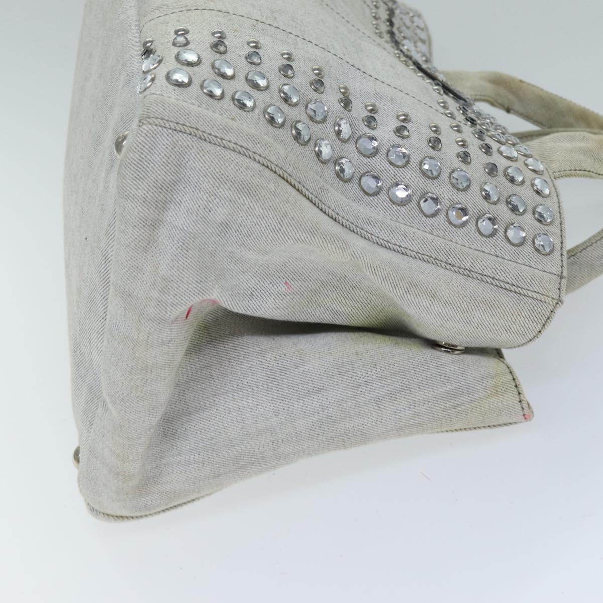 PRADA Bijoux Canapa MM Hand Bag Canvas 2way Gray bs14279
