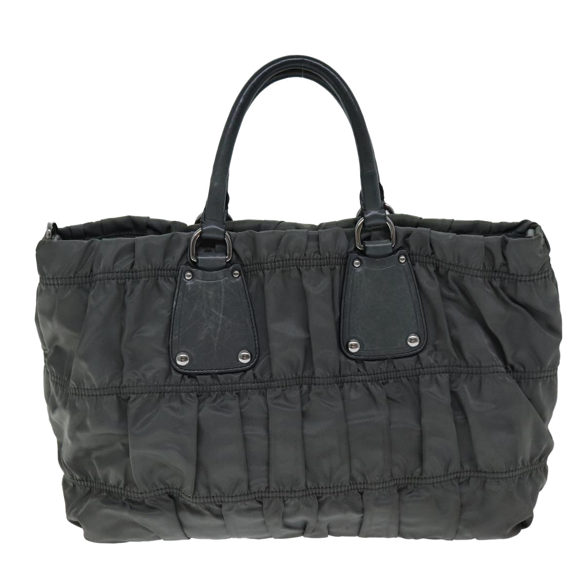 PRADA Hand Bag Nylon Gray bs14395