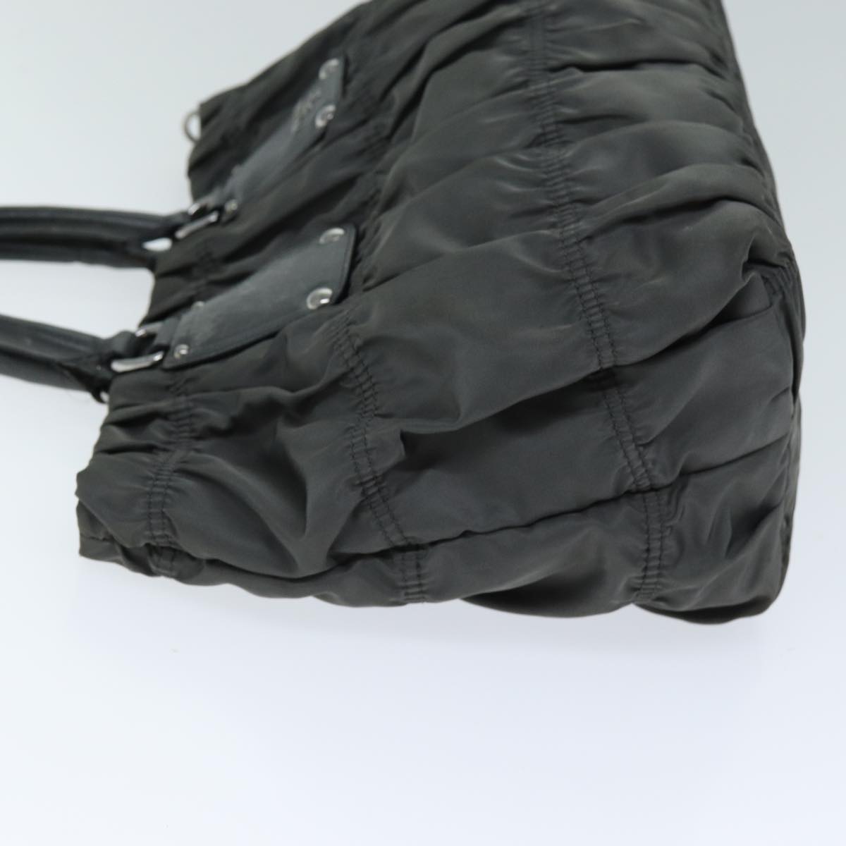 PRADA Hand Bag Nylon Gray bs14395