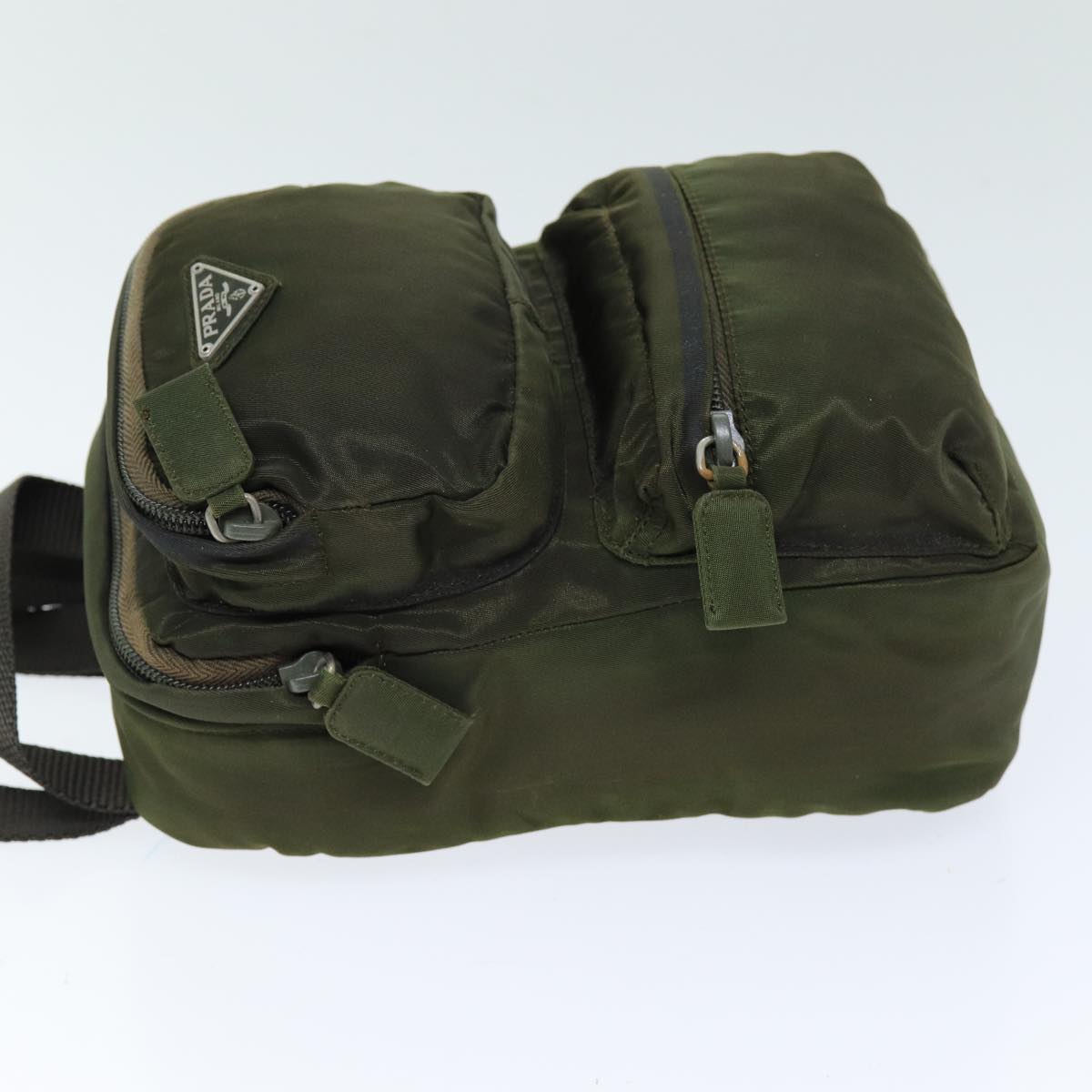 PRADA Backpack Nylon Khaki bs14397