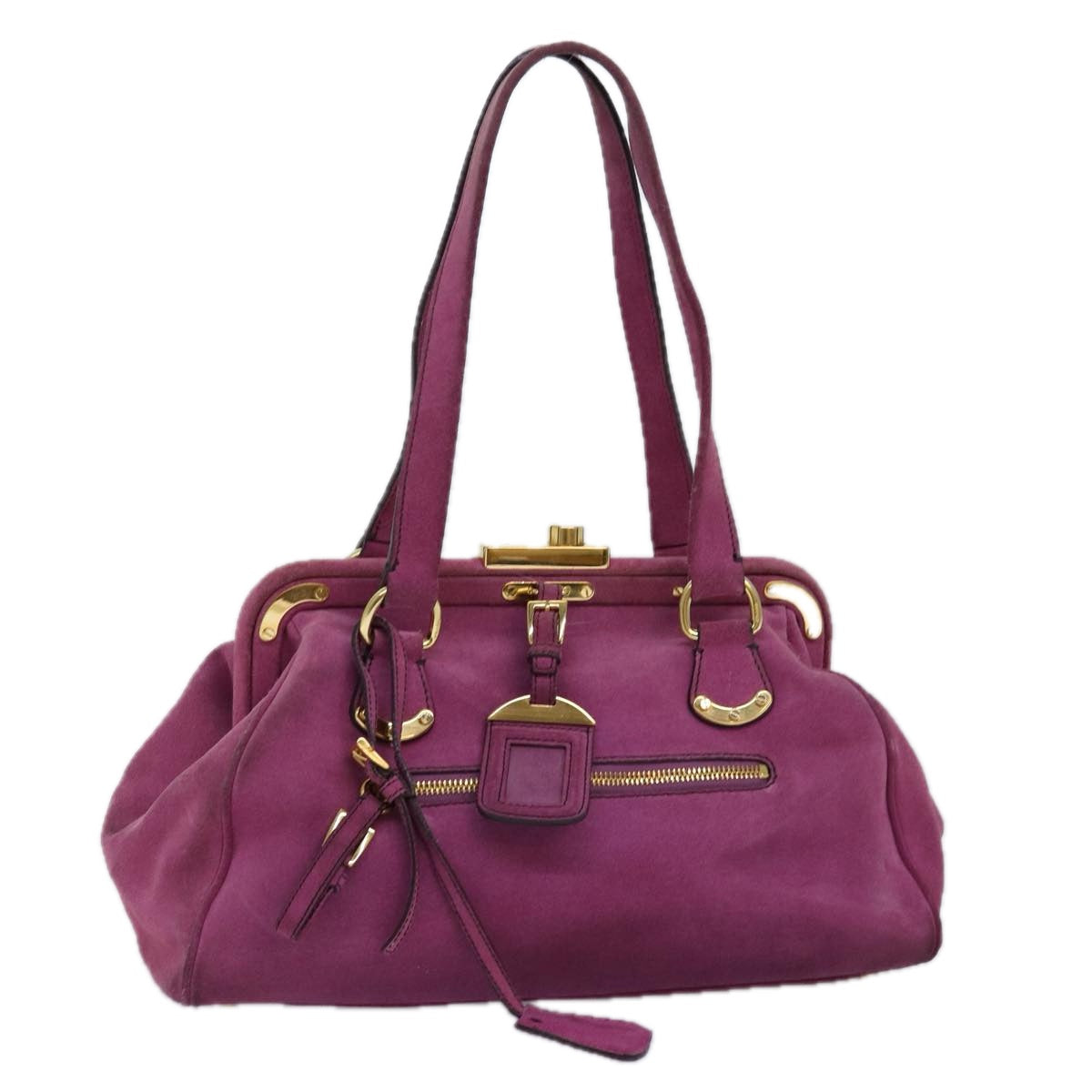PRADA Shoulder Bag Suede Pink bs14424
