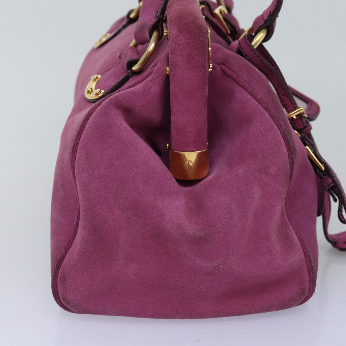 PRADA Shoulder Bag Suede Pink bs14424