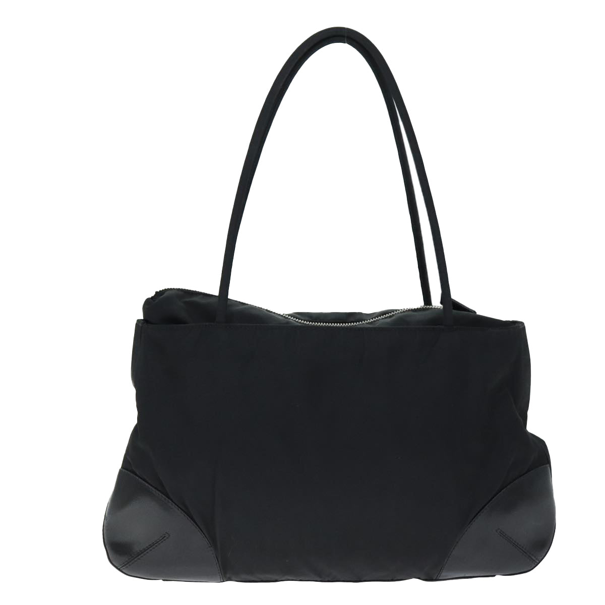PRADA Hand Bag Nylon Leather Black bs14446