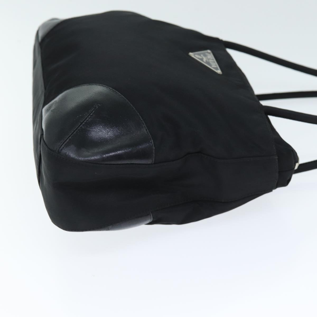 PRADA Hand Bag Nylon Leather Black bs14446