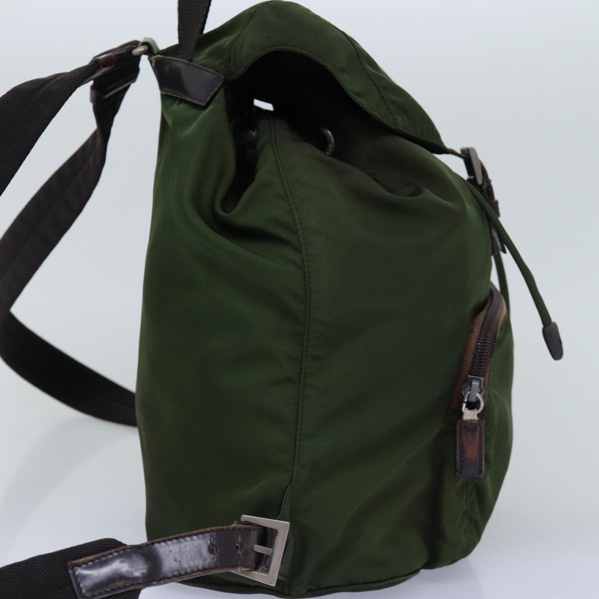 PRADA Backpack Nylon Khaki bs14448