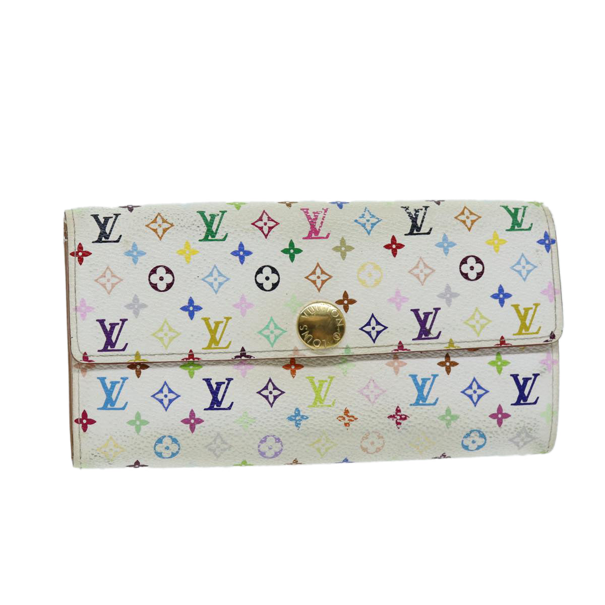 LOUIS VUITTON Multicolor Portefeuille Sarah Wallet White M93532 LV bs14528