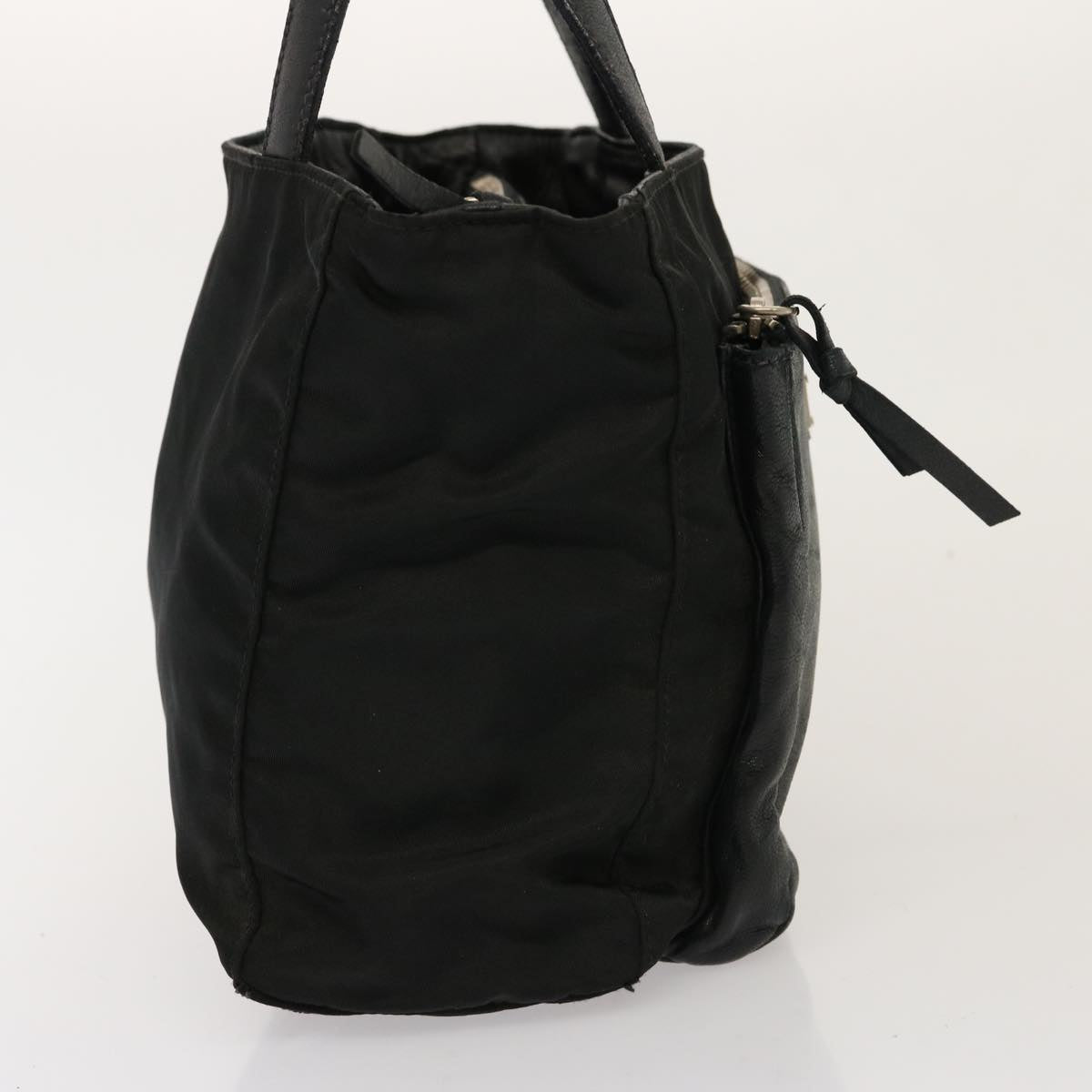 PRADA Hand Bag Nylon Leather Black bs14650