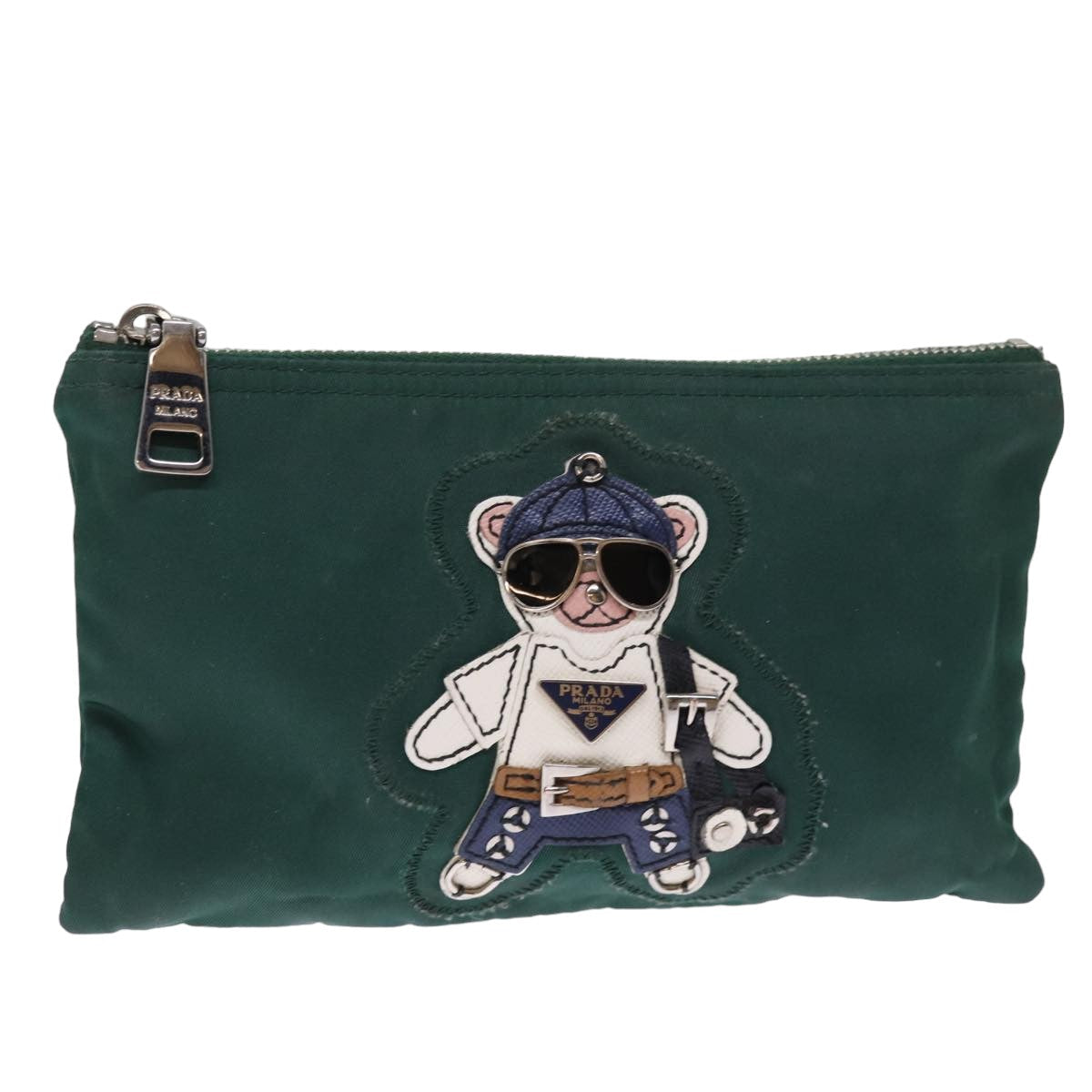 PRADA Pouch Nylon Khaki bs14760