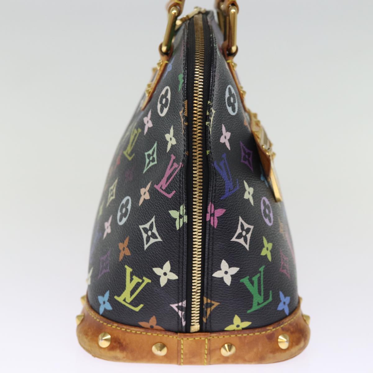 LOUIS VUITTON Monogram Multicolor Alma Hand Bag Black M92646 LV bs14820