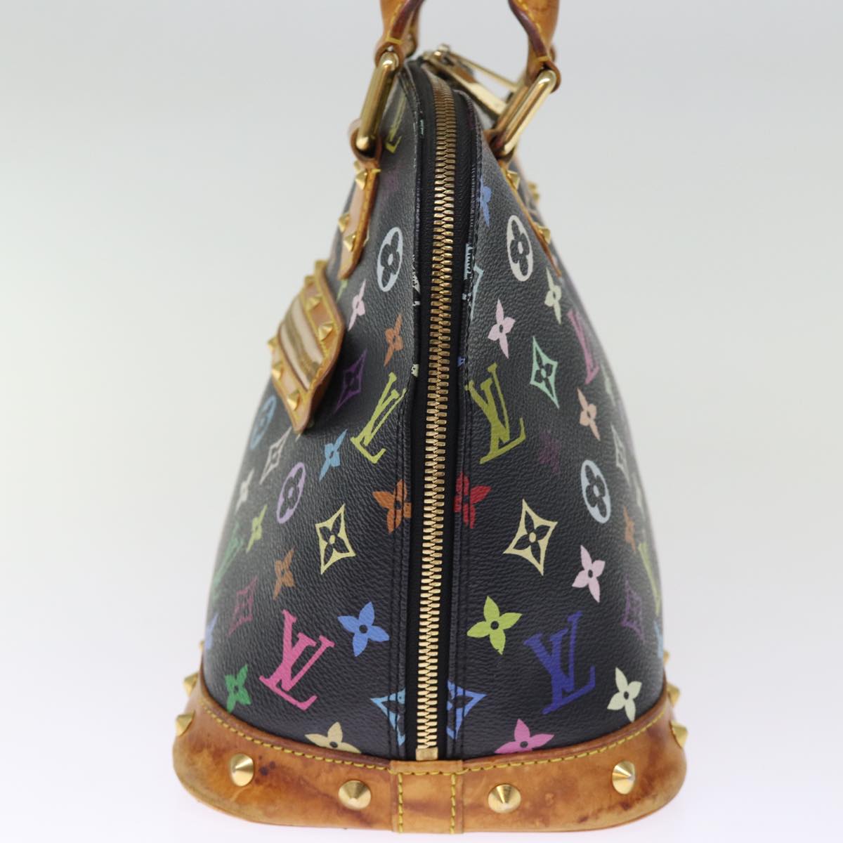 LOUIS VUITTON Monogram Multicolor Alma Hand Bag Black M92646 LV bs14820