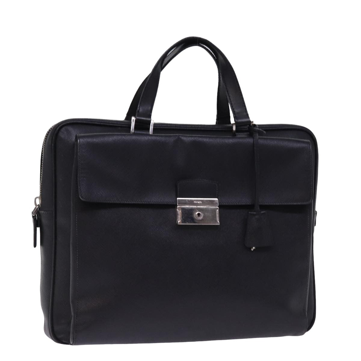 PRADA Hand Bag Safiano leather Black bs14974