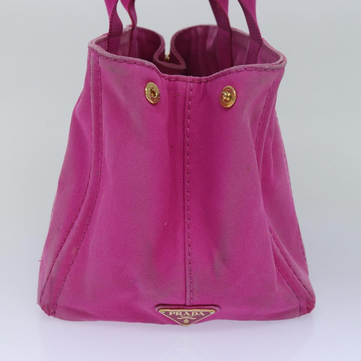PRADA Canapa MM Hand Bag Canvas Pink bs15397