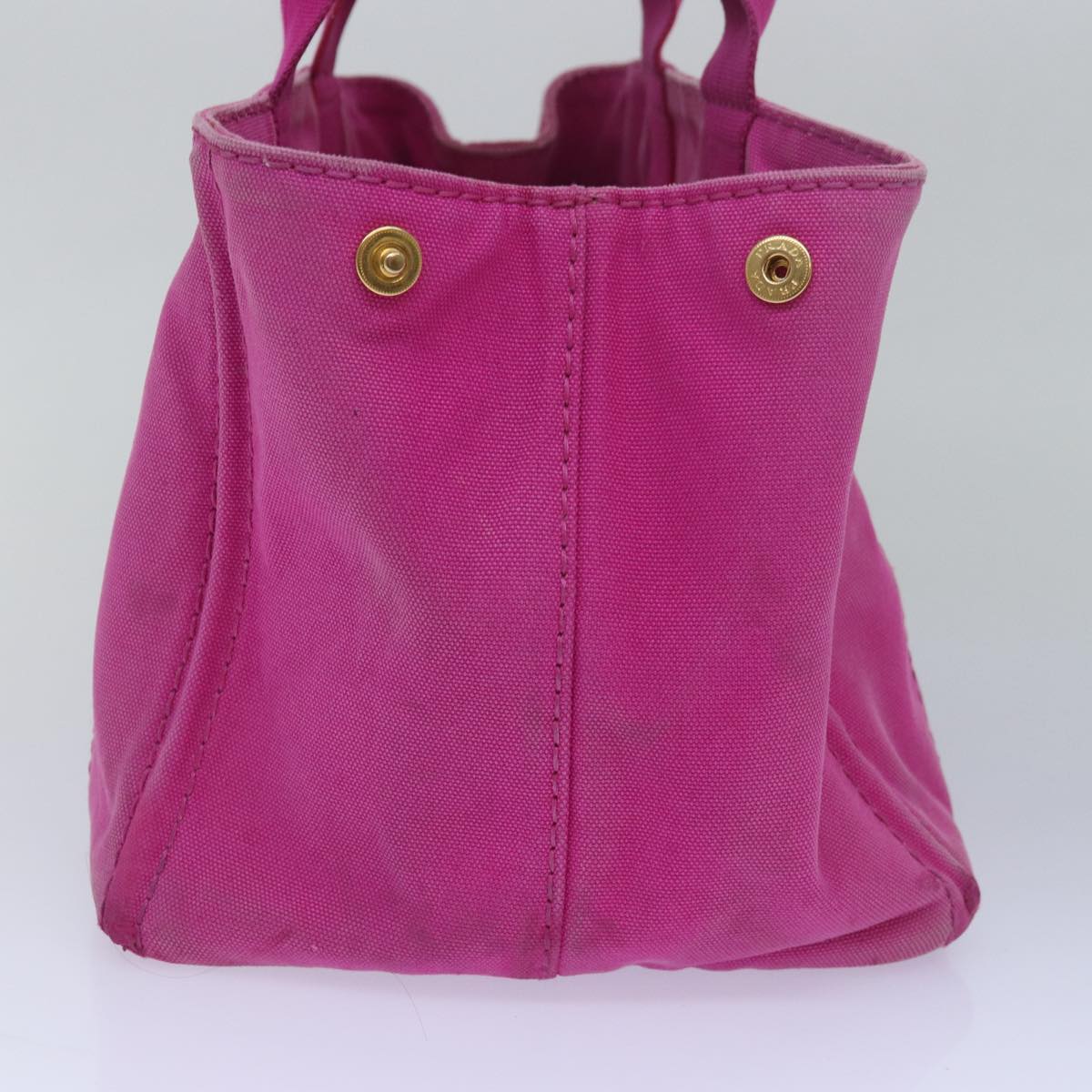 PRADA Canapa MM Hand Bag Canvas Pink bs15397