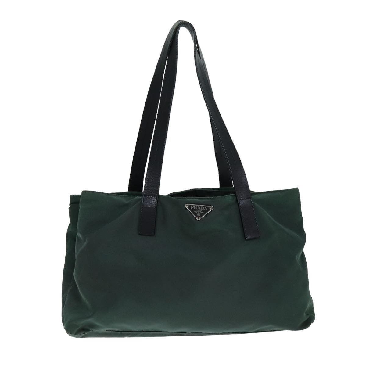 PRADA Shoulder Bag Nylon Leather Khaki Black bs15815