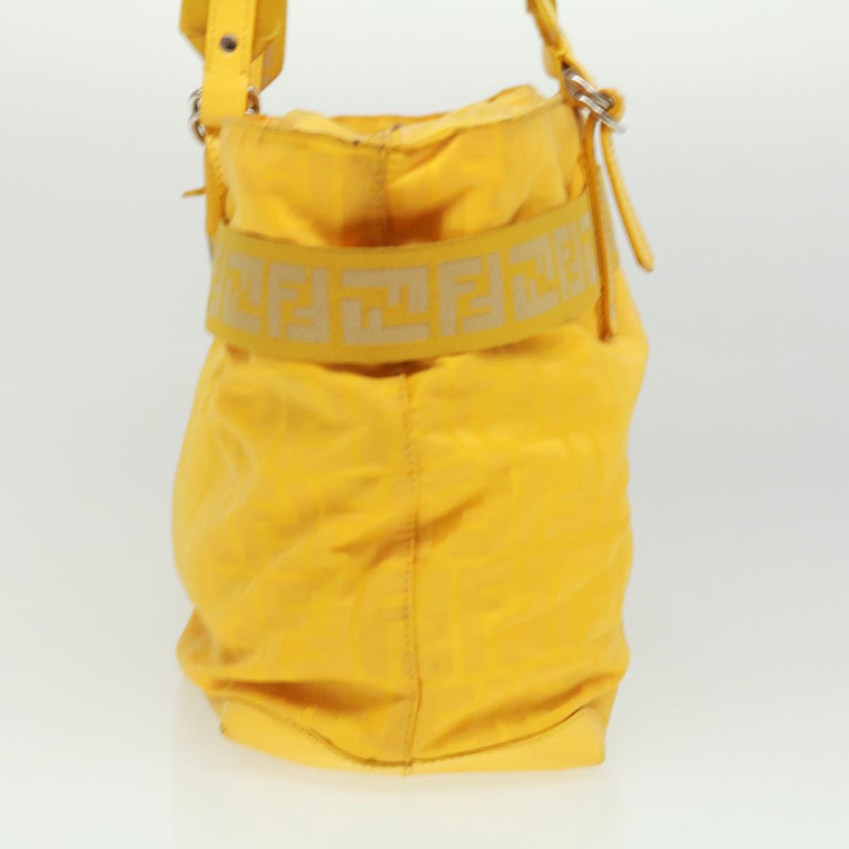 FENDI Zucca Canvas Tote Bag Nylon Yellow bs2911