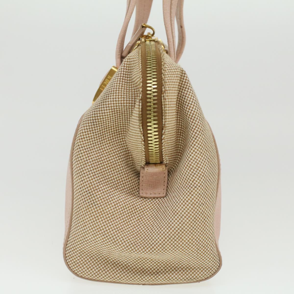 FENDI Hand Bag Leather Canvas 2way Pink bs3819