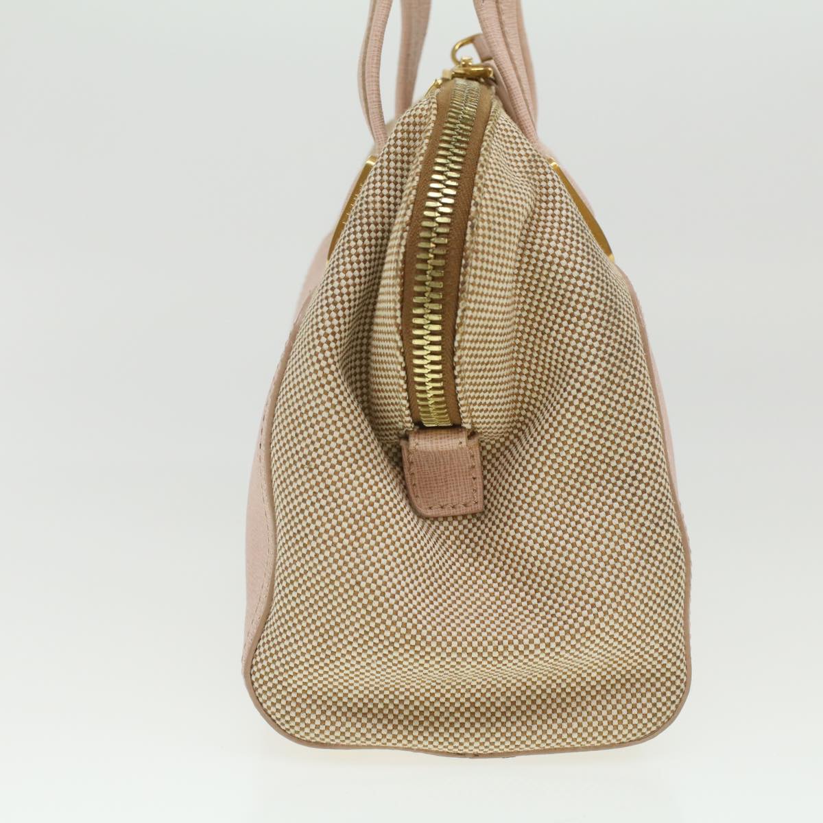 FENDI Hand Bag Leather Canvas 2way Pink bs3819
