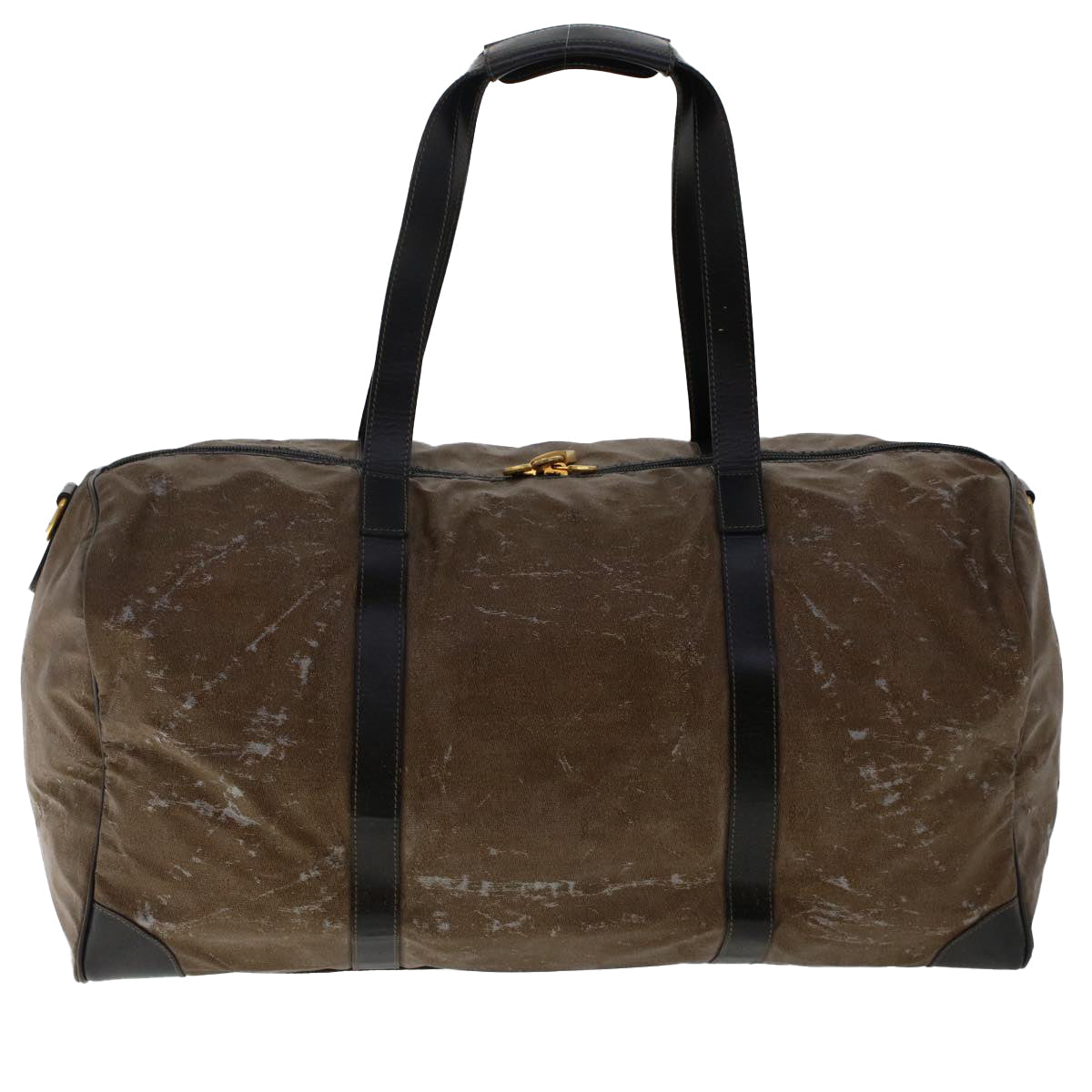 FENDI Hand Bag Boston Bag Leather 2Set Brown White bs6797