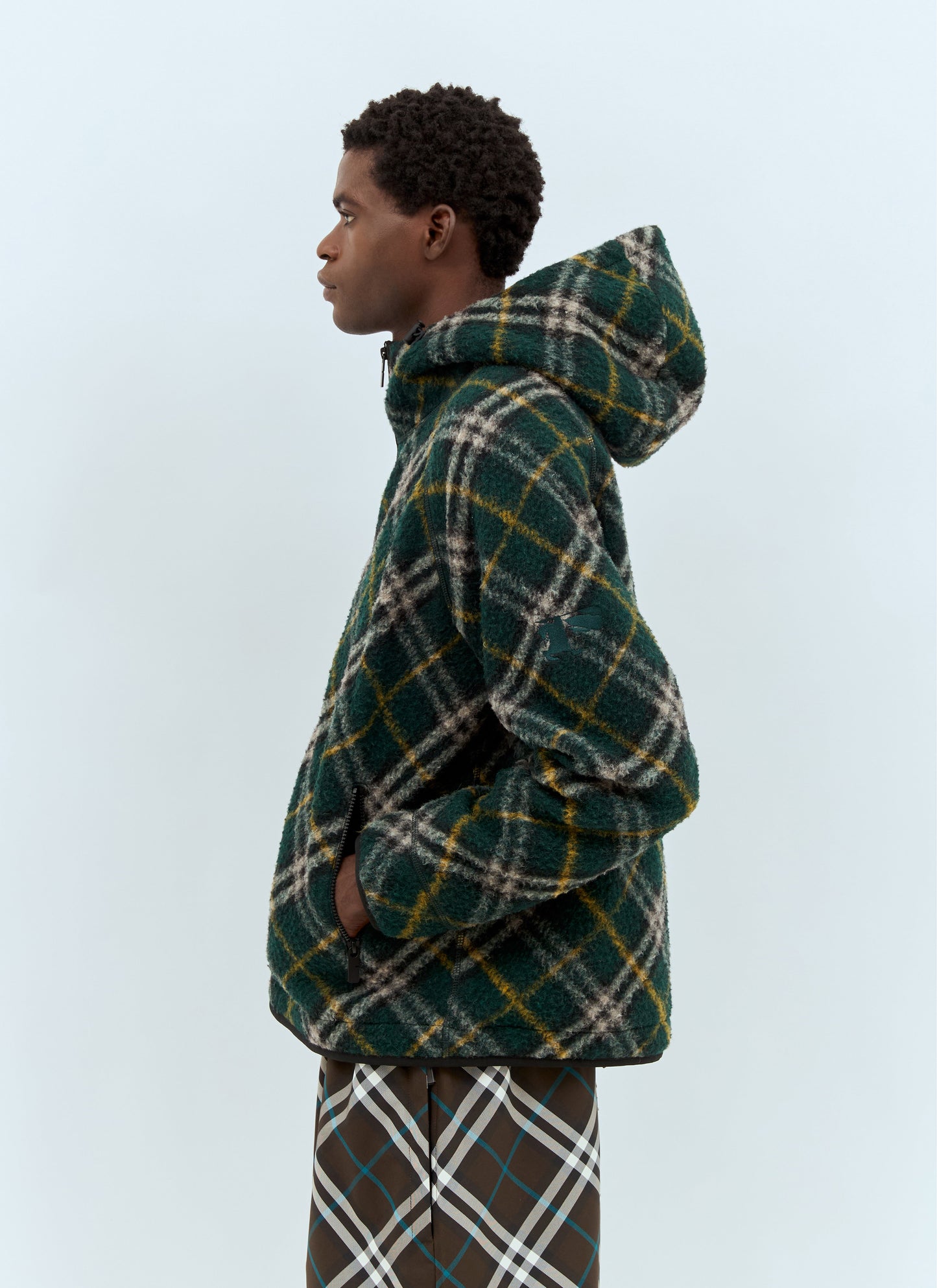Burberry Men Check Fleece Jacket