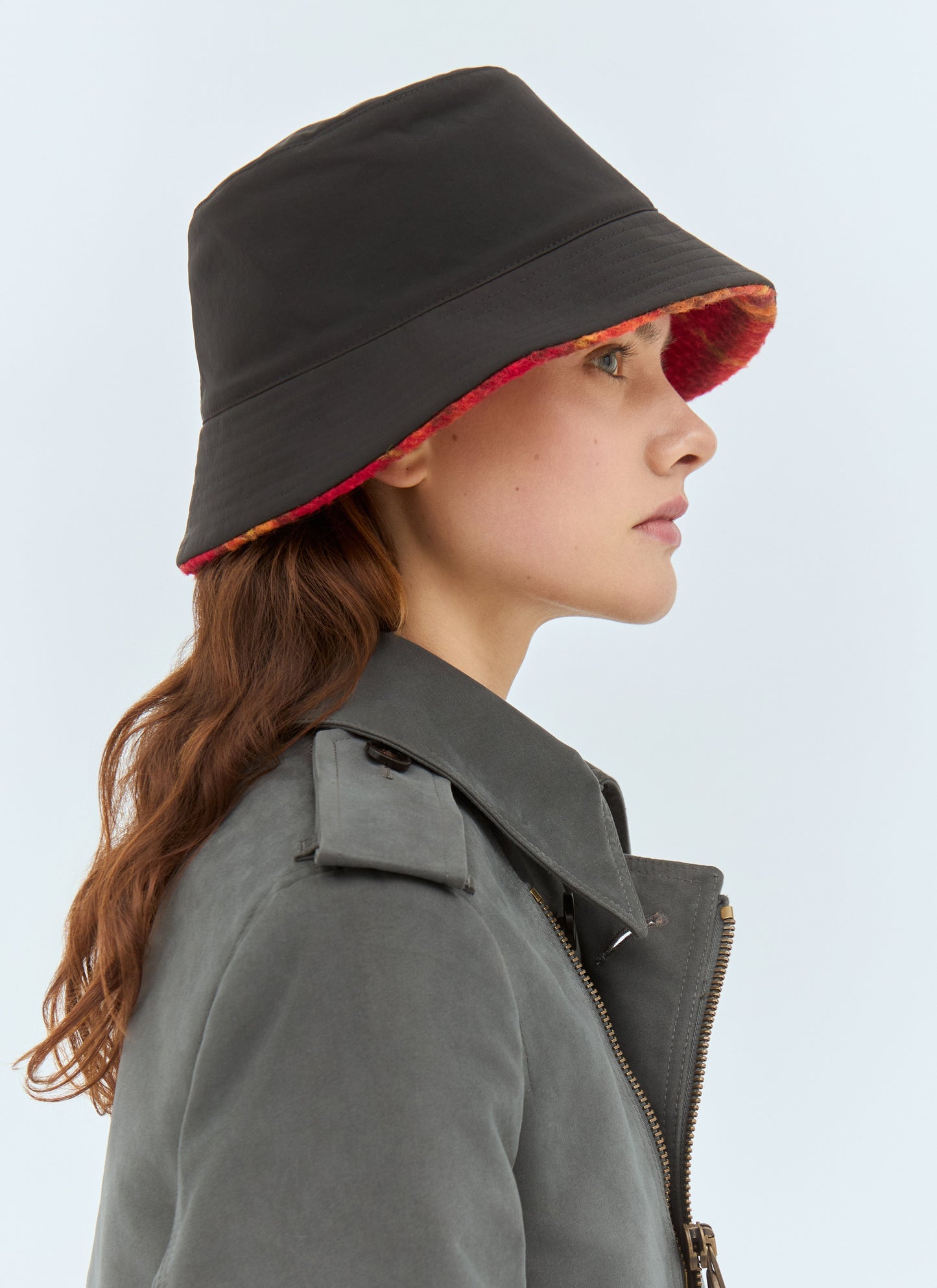 Burberry Women Reversible Check Fleece Bucket Hat