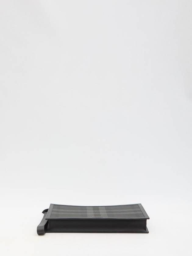 Burberry Check Small Logo Clutch Bag Black
