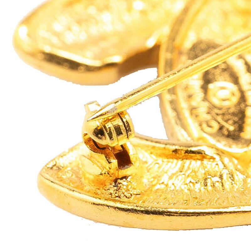 Chanel Vintage Coco Mark Brooch Gold