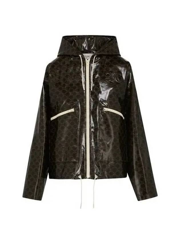 CELINE Triomphe Hooded Jacket Brown