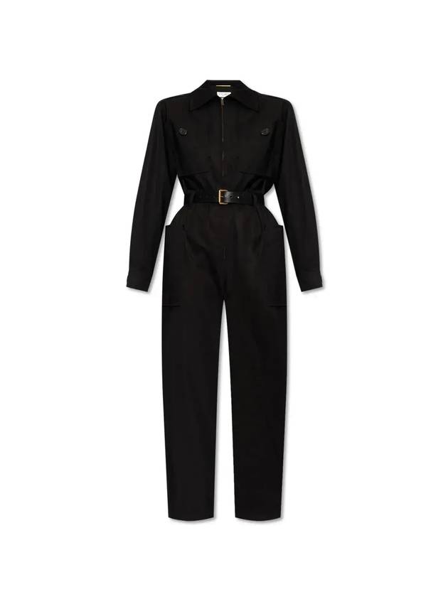 Saint Laurent long sleeve belted jumpsuit 785813Y9I26_1000