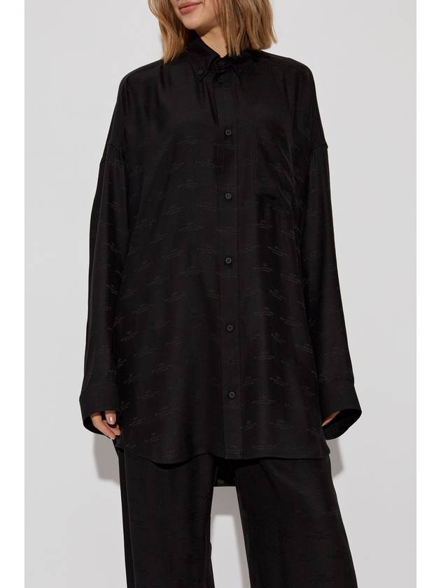 Balenciaga Balenciaga Silk Shirt With Pocket, Women's, Black