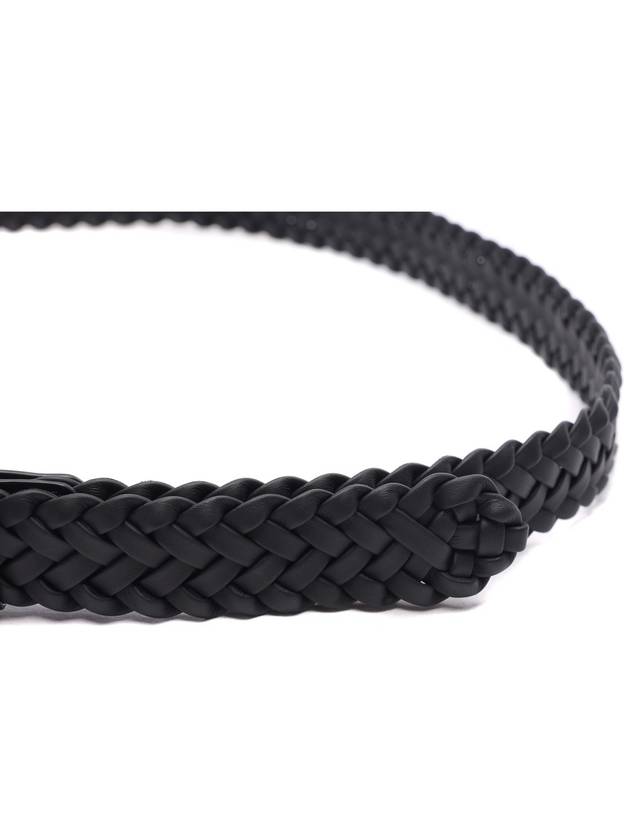 Bottega Veneta ntreciato Leather Belt Black