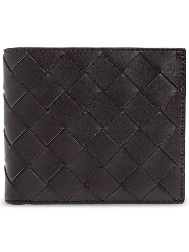 Bottega Veneta Intrecciato Leather Half Wallet Brown