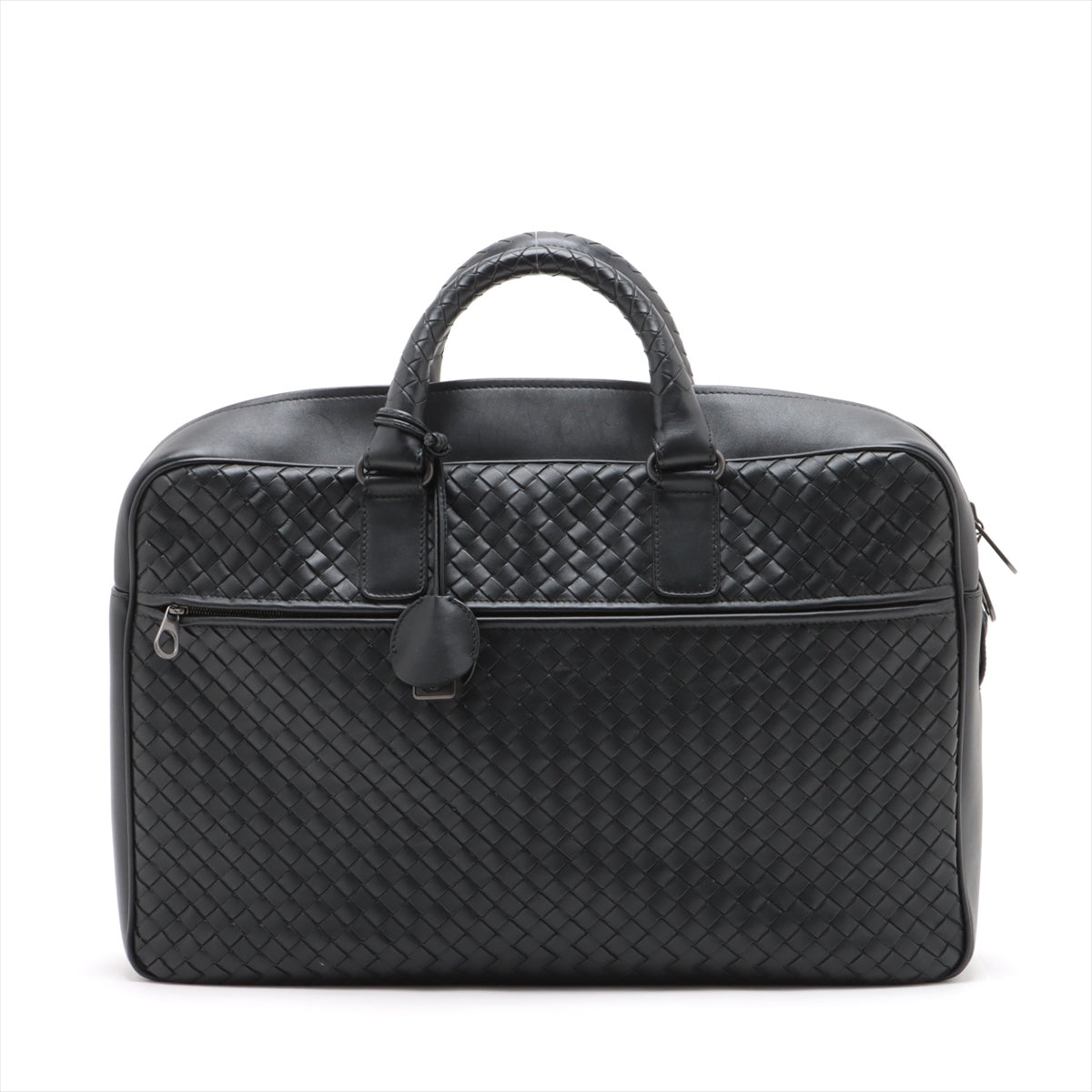 Bottega Veneta Intercharted Leather Business Bag Black