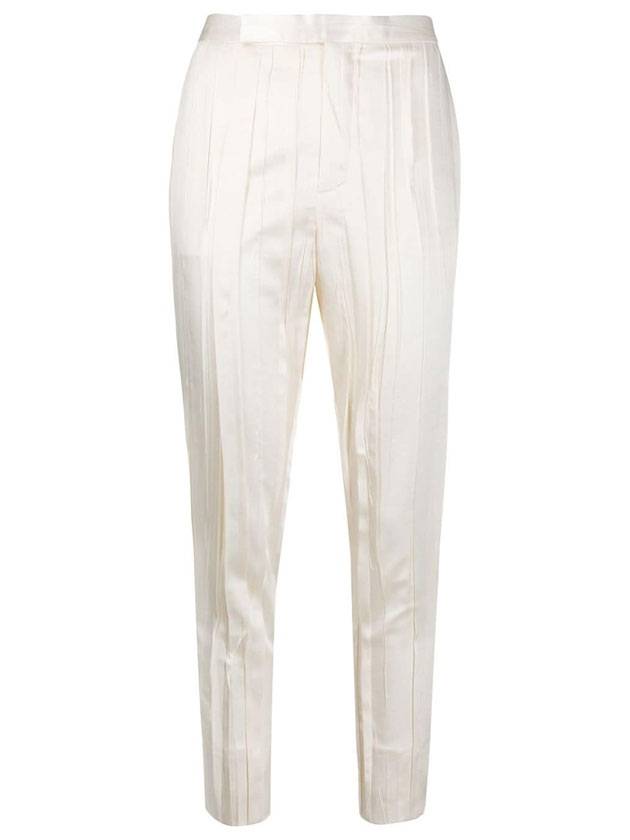 Saint Laurent White Crinkle Effect Tailor Straight Pants White